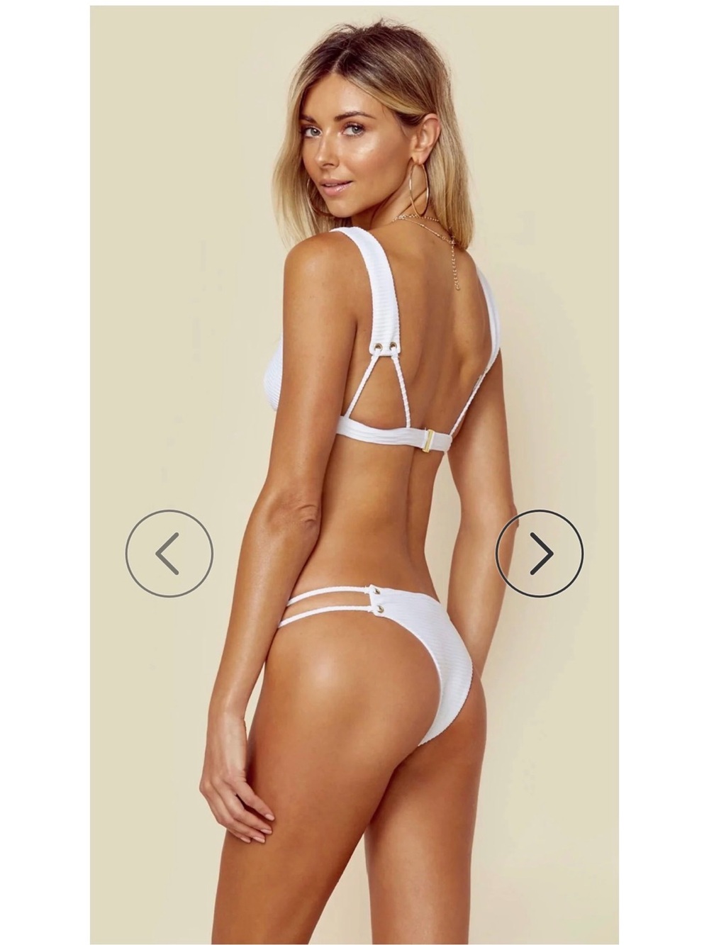 Blue Life White Textured Ribbed Triangle Bikini Set - Picture 6 of 7